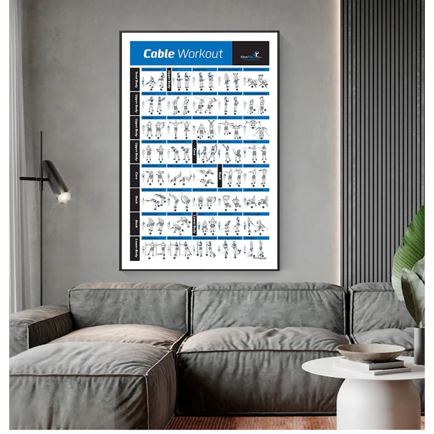 Training Chart Art Wall Poster Print Home Decor Bodybuilding Gym Sport Fitness Dumbbell Poster Kettlebell Workout Exercise