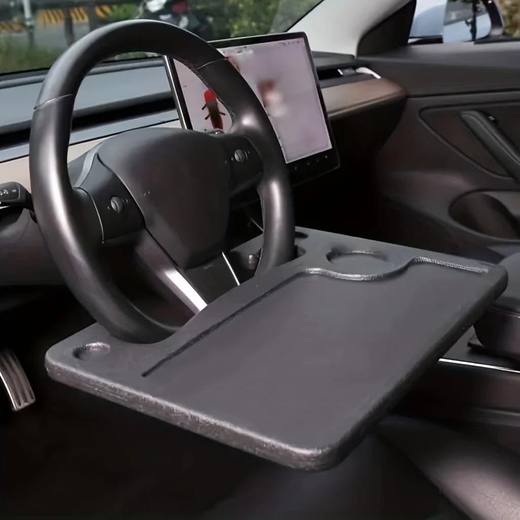 Car Tray Portable Car Laptop Computer Desk Stand Eat Work Car Steering Wheel Dining Table for Most Cars Bracket Drink Tray Board