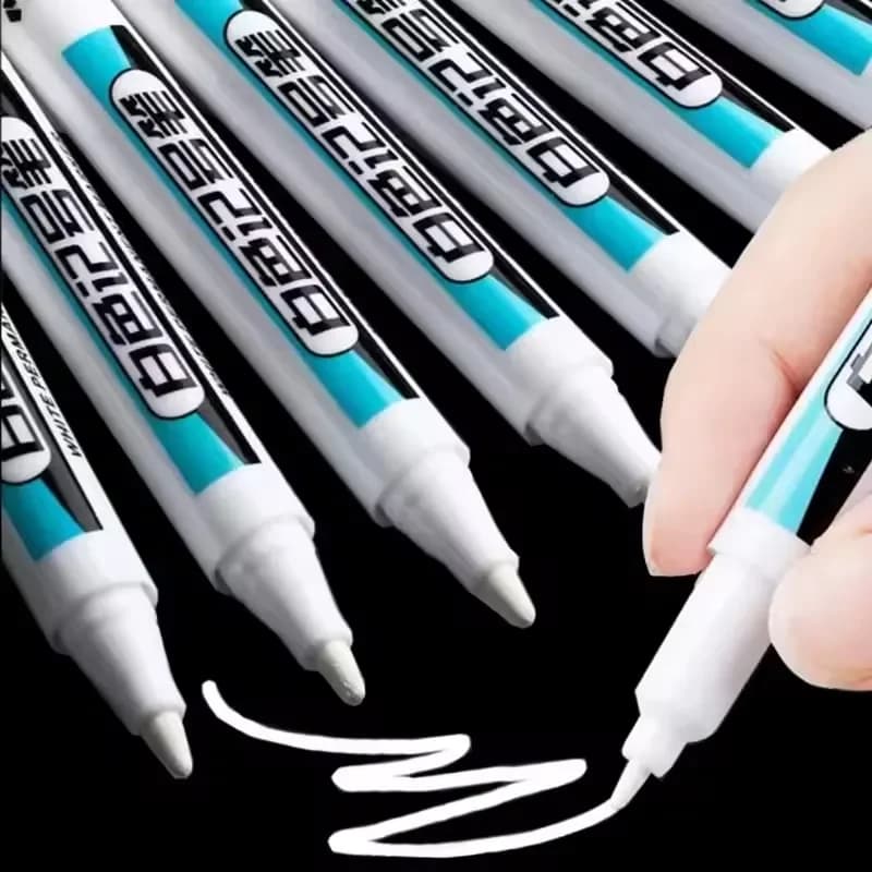 0.7/1.0/2.5MM White Permanent Marker Pens Markers Paint Pen For Wood Plastic Leather Glass Stone Metal Art Painting Supplies