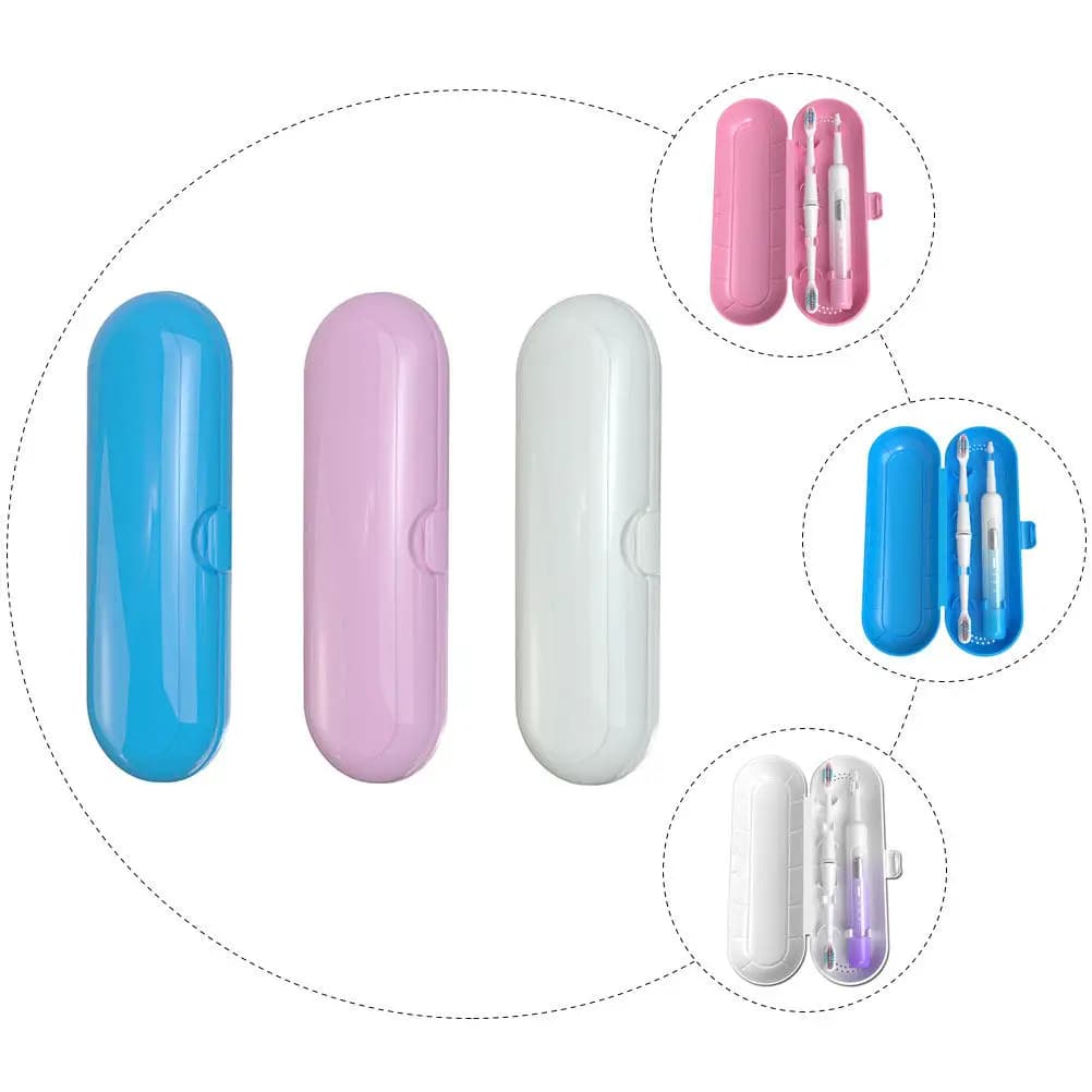 3Pcs Portable Electric Toothbrush Case Travel Toothbrush Box High-Durability PP Material Sealed Waterproof Dustproof Storage