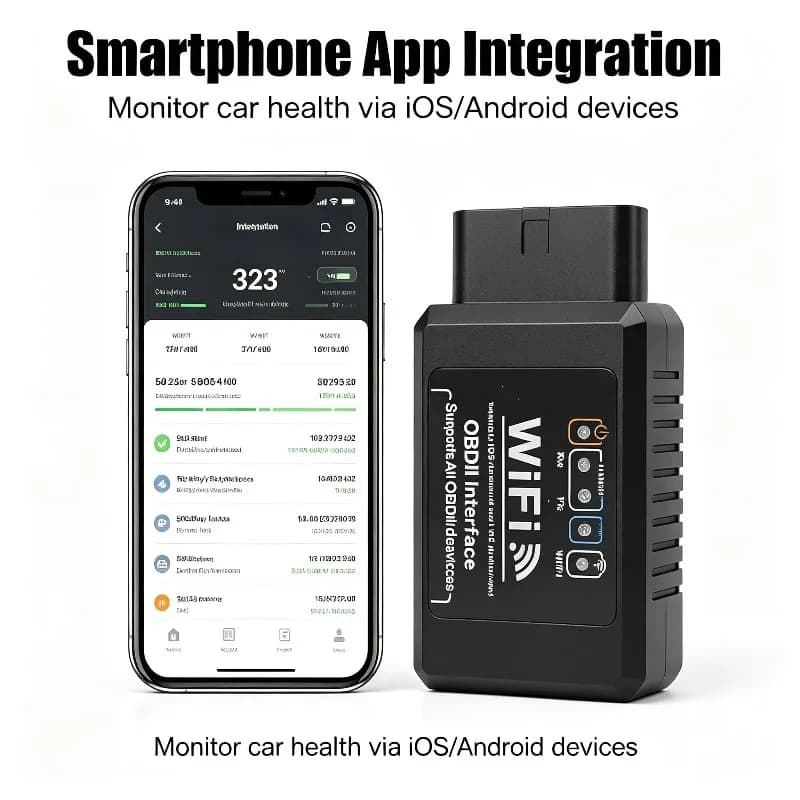 Diagnostic Tool Wireless Car OBDII Code Reader WIFI ELM327 V1.5 OBD2 Scanner Compatible with IPhone IOS Android Car Accessories