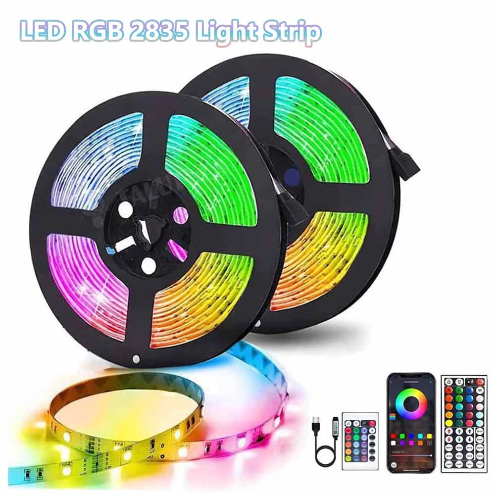 LED Strip Light Bluetooth 3/5/10M 2835 SMD 5V RGB Lights Flexible LED Lamp Tape Ribbon Self-adhesive TV Desktop Diode Decoration