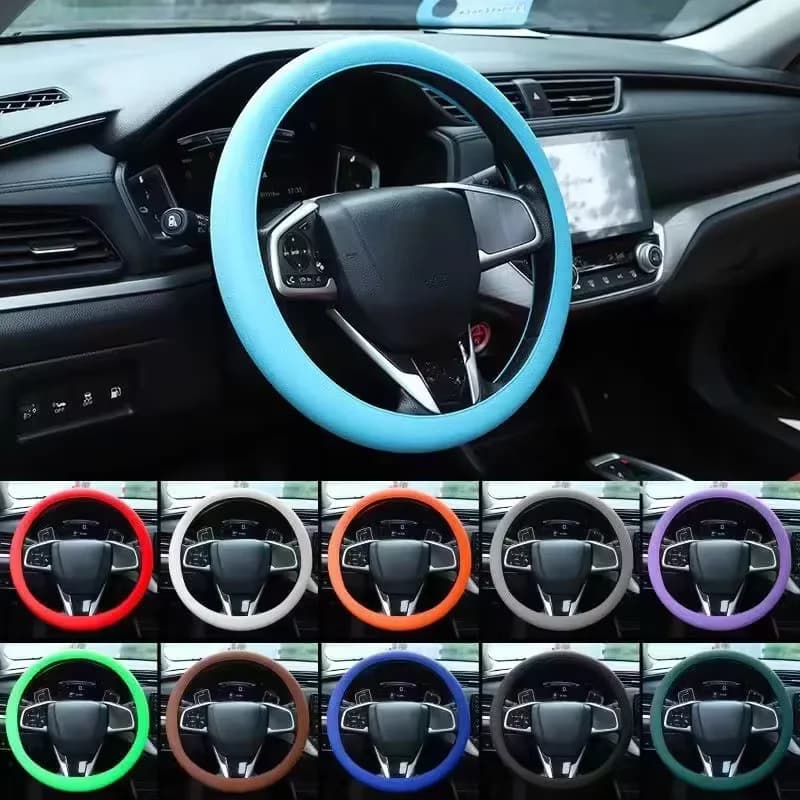 Car Decoration DIY Accessories Car Silicone Steering Wheel Cover Summer Universal Elastic Glove Cover Texture Soft Multicolor