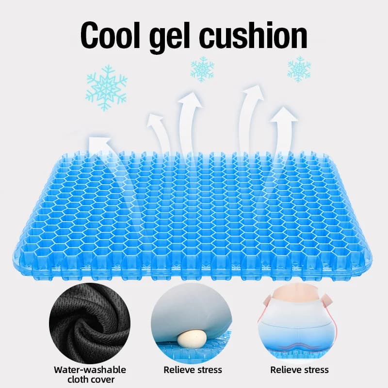 Soft and Elastic Silicone Multi-Purpose Car Seat Cushions, Detachable Covers with Durable Zippers, Anti-Slip and Decorative for