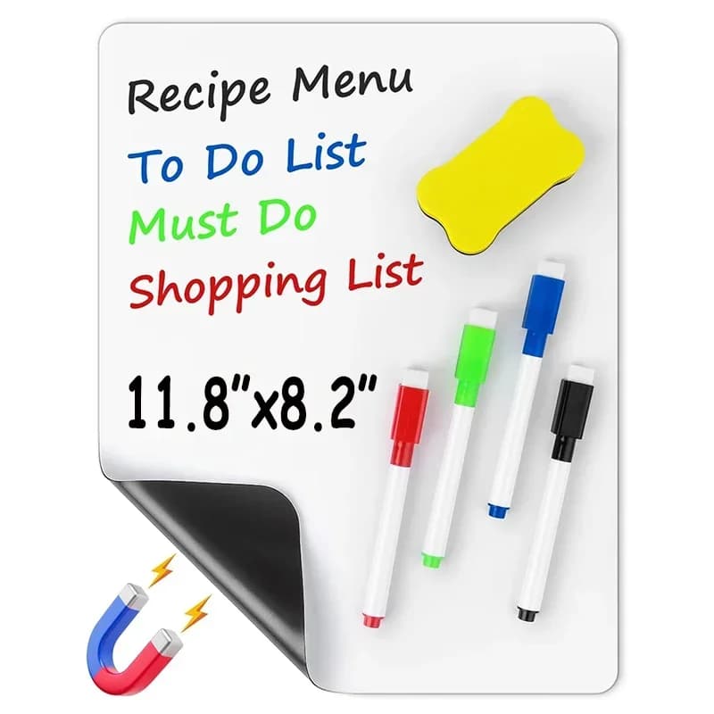A4 Size Dry Erase White Board for  Fridge Sticker Magnetic  Whiteboard,Portable 11.8"x8.2" Planner for Refrigerator