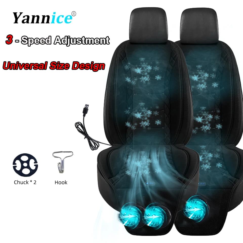 Car Cool Air Seat Front Cushion  USB12V/24V Universal Rapid Cooling Car Fan Seat 3-Speed Setting Ventilated Seat Cushion For Car
