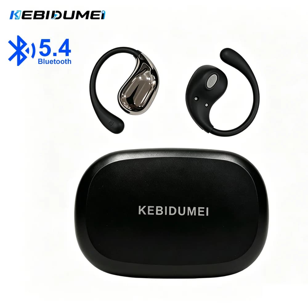 Bluetooth 5.4 Ear Hook Headphones TWS Wireless Earphones HiFi Stereo Waterproof Headsets LED Display Long Standby Touch Earbuds
