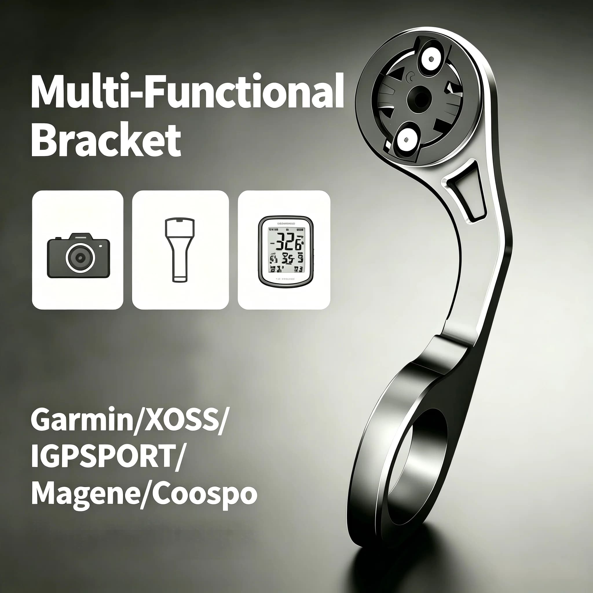 S2 Bike Computer Mount, Durable ABS Handlebar Holder for Garmin XOSS IGPSPORT Magene Coospo, MTB Road Bike GPS Light Camera B
