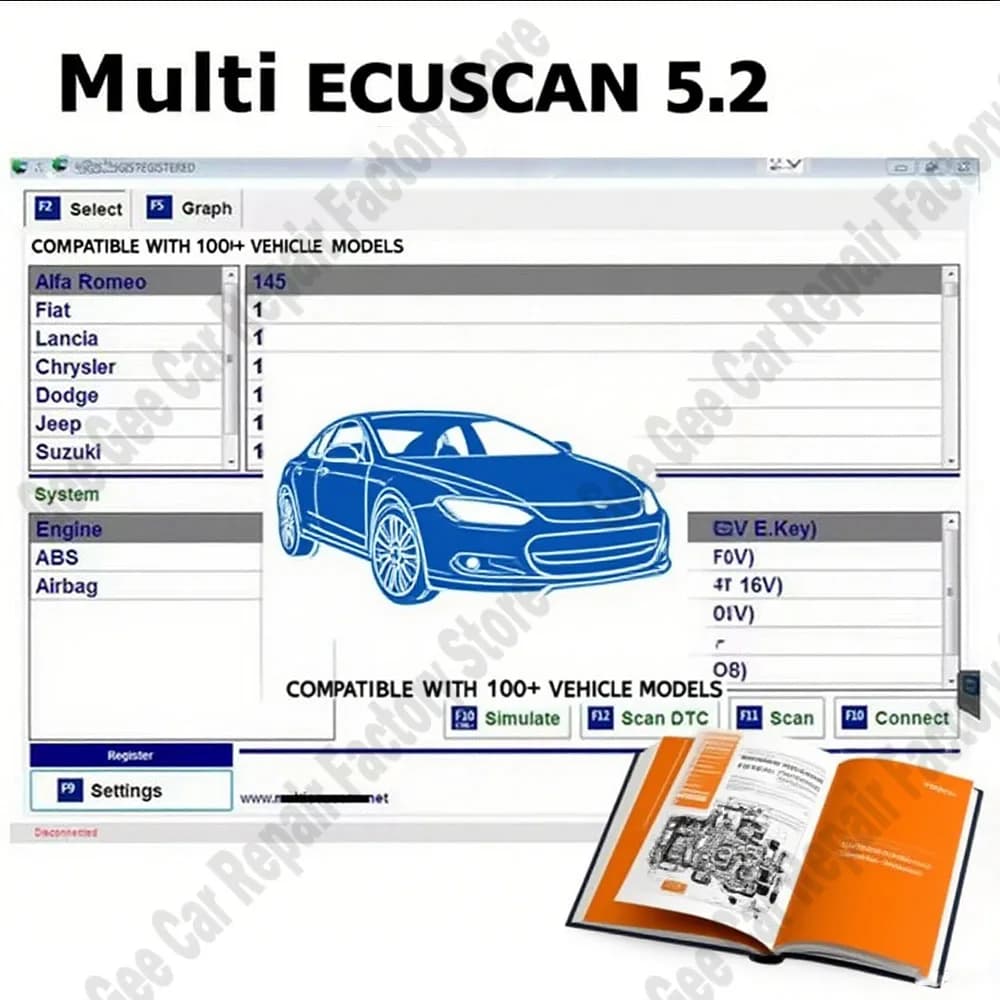 Latest Multiecuscan V5.2 Registered Unlimited Keygen for OBD2 Scanner Tools Multi Ecu Scan Work for ELM327 Car Maintenance Tools