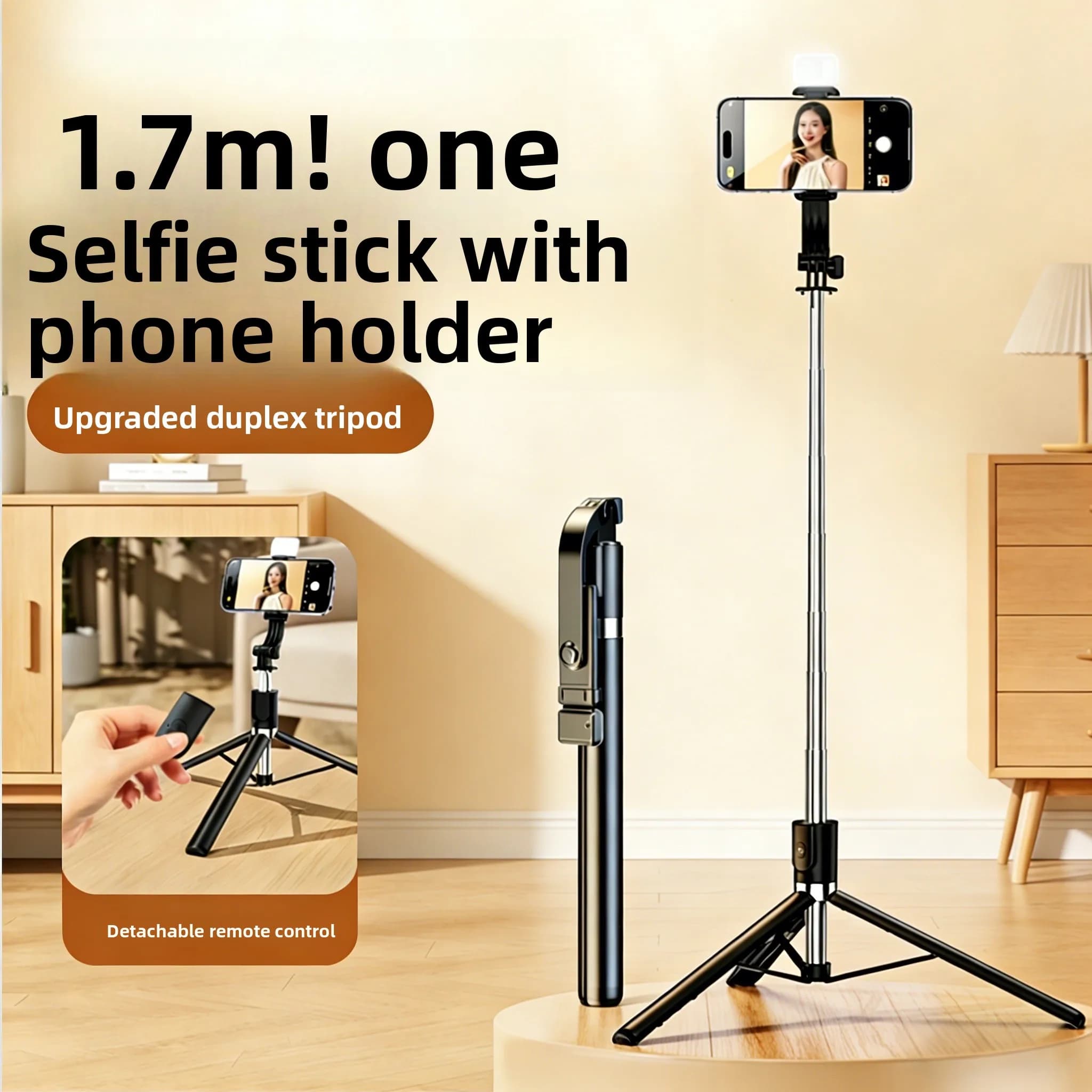 Mobile Phone Tripod Selfie Stick Lightweight Aluminum Alloy Tripod with Flexible Legs 360° Rotation Head for Photography Video R