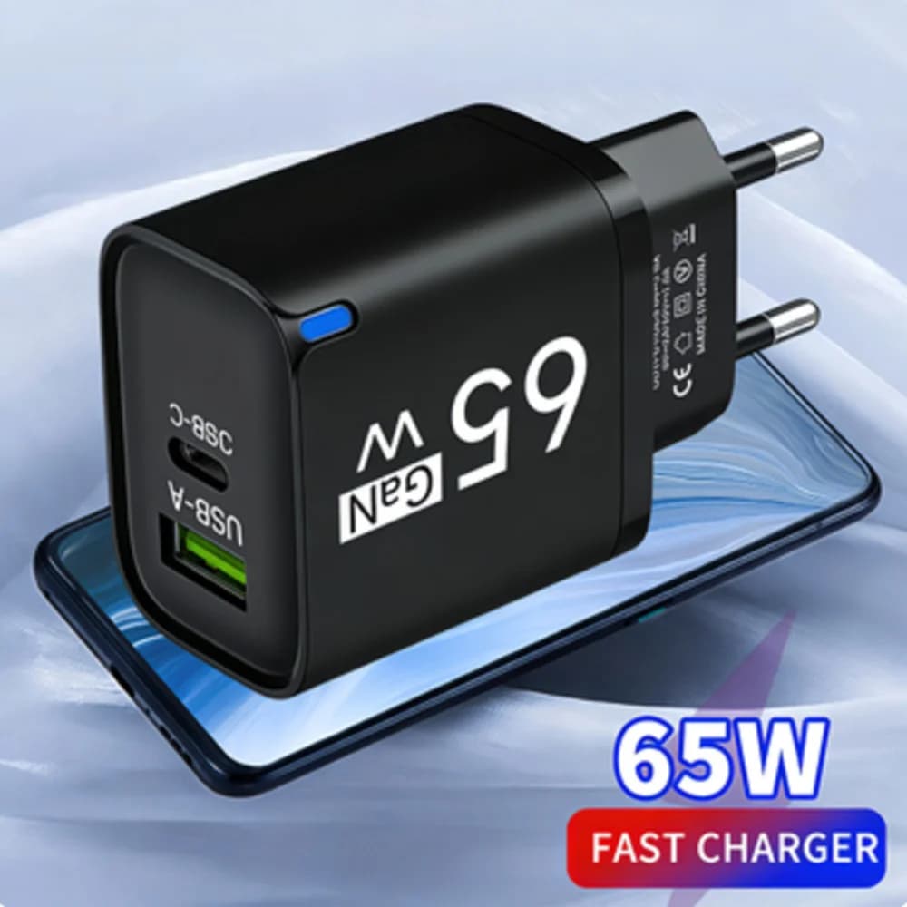 USB 65W Fast Charging Charger Type C High Speed Charge Mobile Phone Wall Adapter For iPhone Honor Xiaomi Huawei Samsung Oneplus