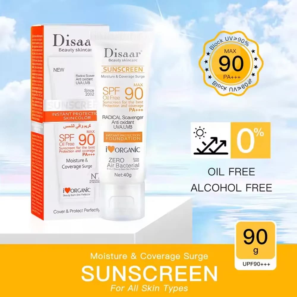 Disaar Facial Sunscreen Cream SPF 90 Body Protector Solar Lotion Original Facial Body Moisturizing UV Protection Sun Sunblock