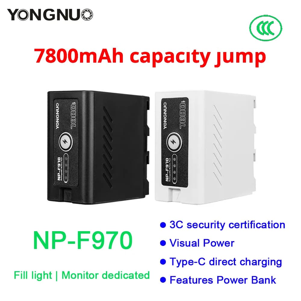 YONGNUO NP-F970 7800mAh Rechargeable Camera Light Battery High Capacity Power Pack for Studio LED Fill Lighting Equipment