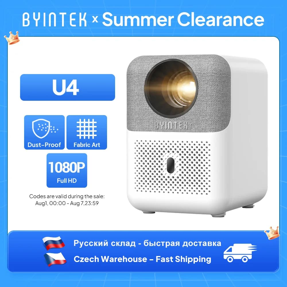 BYINTEK U4 LOVE 1 Smart Mini Home Theater Projector 4K 1080P Video Android WIFI for Smartphone Cinema