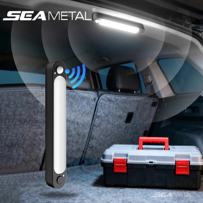 SEAMETAL Car Trunk Sensor Light USB Rechargeable Automatic Induction Light Bar Magnetic Sensing Lamp for Car Floor Trunk Hood