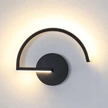 Modern Nordic LED Wall Lamp, Minimalist Black Geometric Sconce for Bedroom Bedside Living Room Decor, Creative Home Light