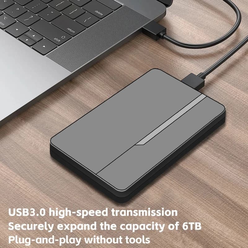 Rouhong ssd case 2.5" External Hard Drive Enclosure USB 3.0 Hard Disk Case 6TB Supports 7mm 9.5mm SATA SSD HDD For Laptop PC