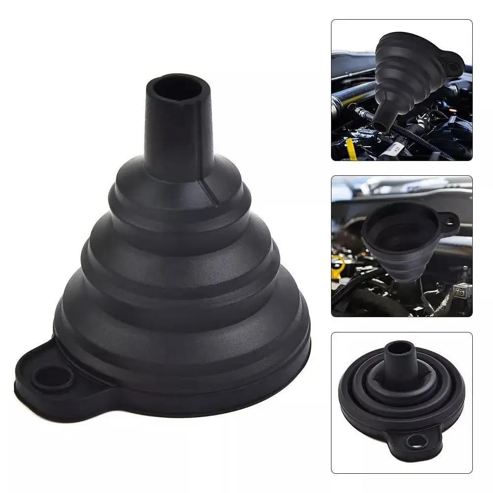 Car Engine Funnel Universal Scalable Silicone Liquid Funnel Washer Fluid Foldable Portable Auto Engine Oil Petrol Change Funnels