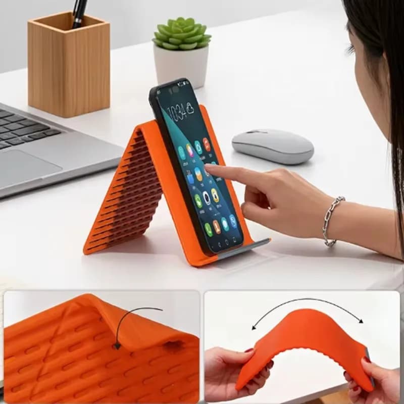 Flexible Foldable Silicone Phone Holder Portable Adjustable Multi-Angle Desktop Stand For  Laptop Tablet Home Office