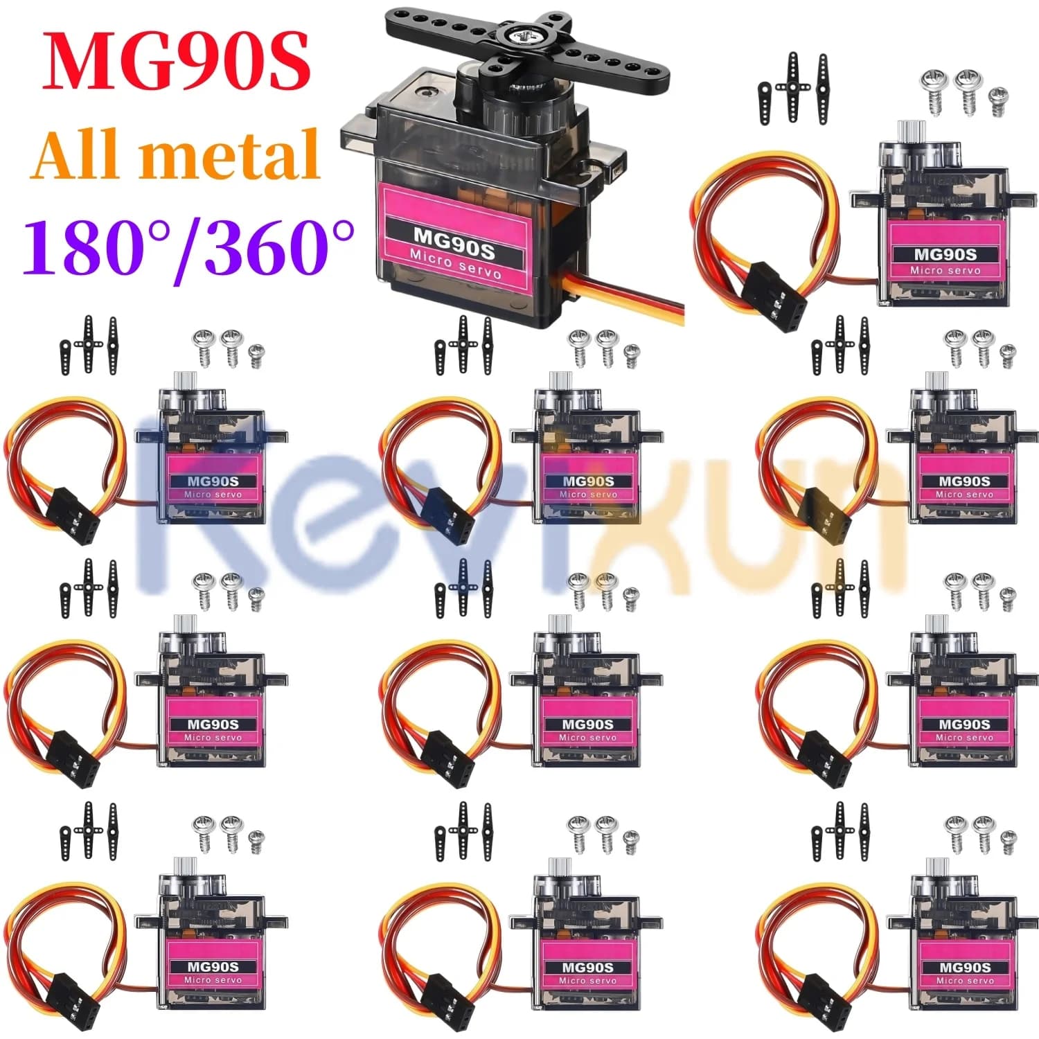 MG90S Servo 2/5/10 Pcs All Metal Gear 9g SG90 Upgraded Version For Helicopter Plane Boat Car Trex 450 RC Robot 180 360 Degree