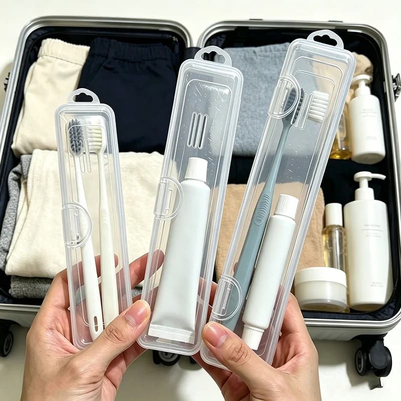 Toothbrush Travel Case Transparent Electric Toothbrush Case Box for Travel Toothbrush Toothpaste Storage Box LXYJSN03