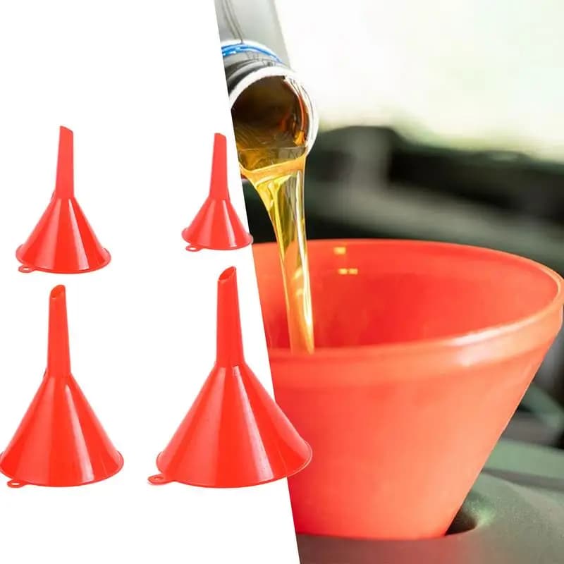 4Pcs Plastic Funnel Set for Car Gasoline Engine Oiling Funnel Auto Home Kitchen Function Portable Engine Oil Funnel tool
