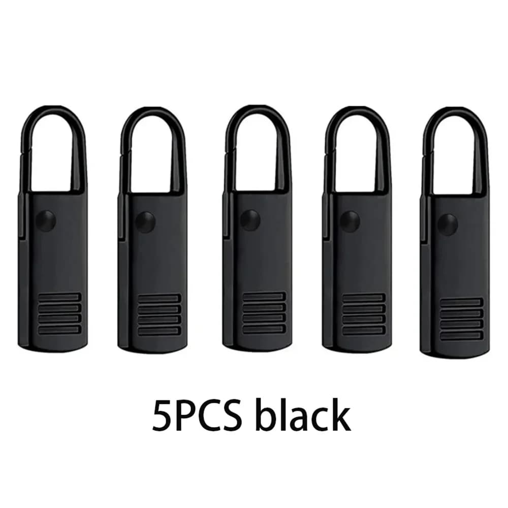 5pcs black Detachable Zipper Pull, Replacement Zipper Accs For jeans & Backpack, sewing Tools