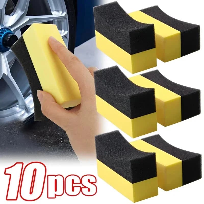 5/10pcs Car Wheel Cleaning Sponge Tire Wash Wiper Water Suction Sponge Pad Wax Polishing Tire Brushes Tools Car Wash Accessories