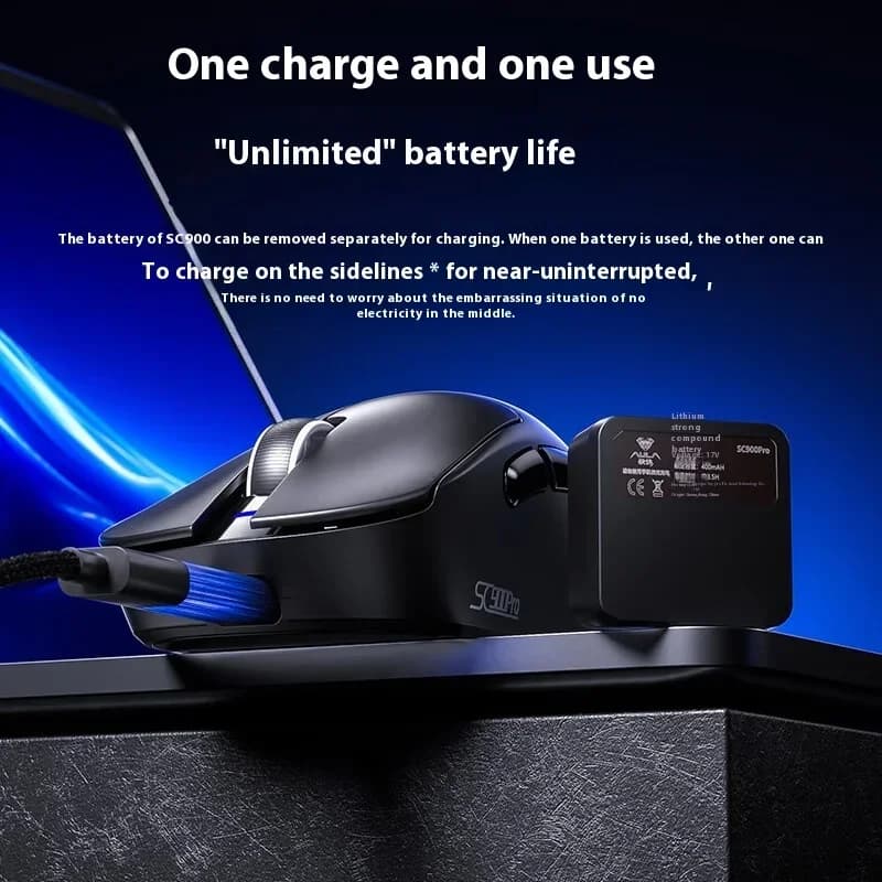 AULA SC900 Mouse Mouse Paw3950 Tri Mode Wireless 8000Hz Gaming Mice Battery Detachable Lightweight PC Accessories FPS Gamer 13