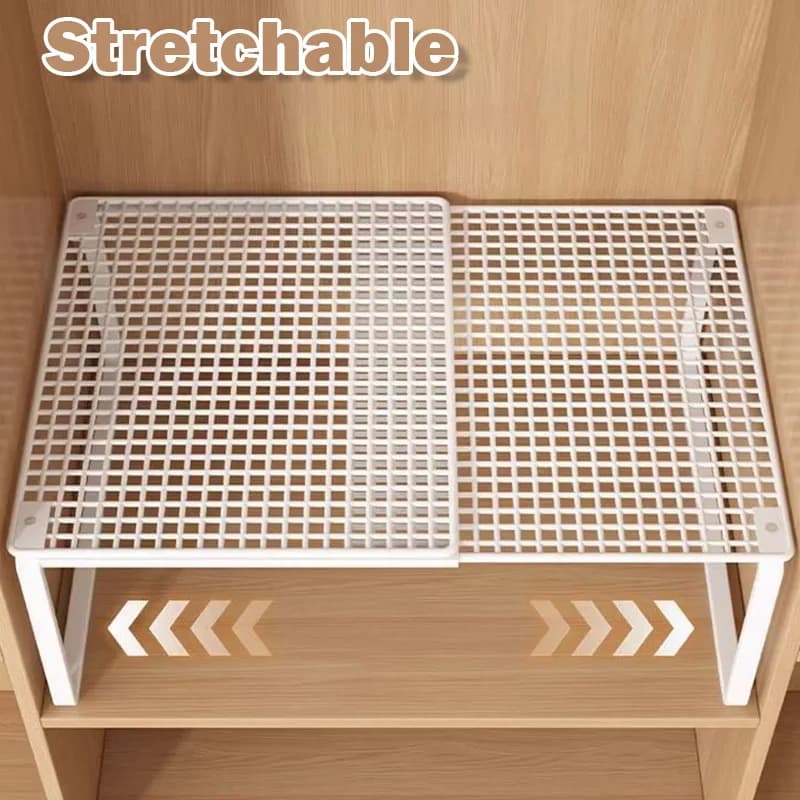 1pc Wardrobe Scalable Layered Partition Board Stackable Large-capacity Shelf Shoe Cabinet Sorting Board Wardrobe Organizer