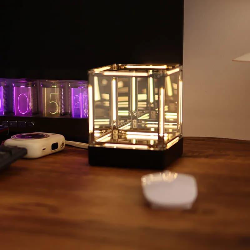 Rubik Cube Abyss Lamp Gaming Atmosphere Light 4D Night Light Blind Box Desktop Home Gaming Room Creative Art Decor Ornament Gift