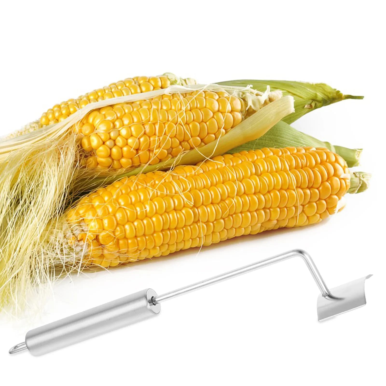 Corn on The Cob Remover Tool Thickened Stainless Steel Corn Peeler Scraper Efficient Kernel Stripping Kitchen Gadget with Built