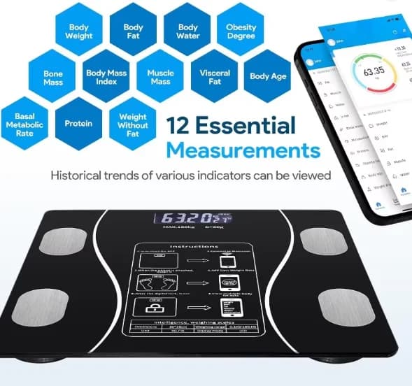 USB Intelligent Accurate Body Fat Scale Home Digital Scale Precise Weight and Fat Measuring Compact Electronic Weighing Scale