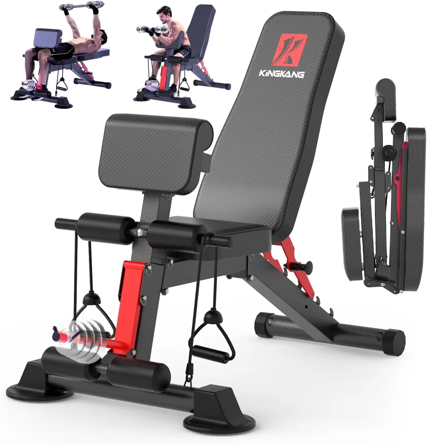 14-in-1 Foldable Dumbbell Bench Weight Pre-Assembled Multi-Functional 1000 lbs 6 Adjustable Levels for Full Body Workout