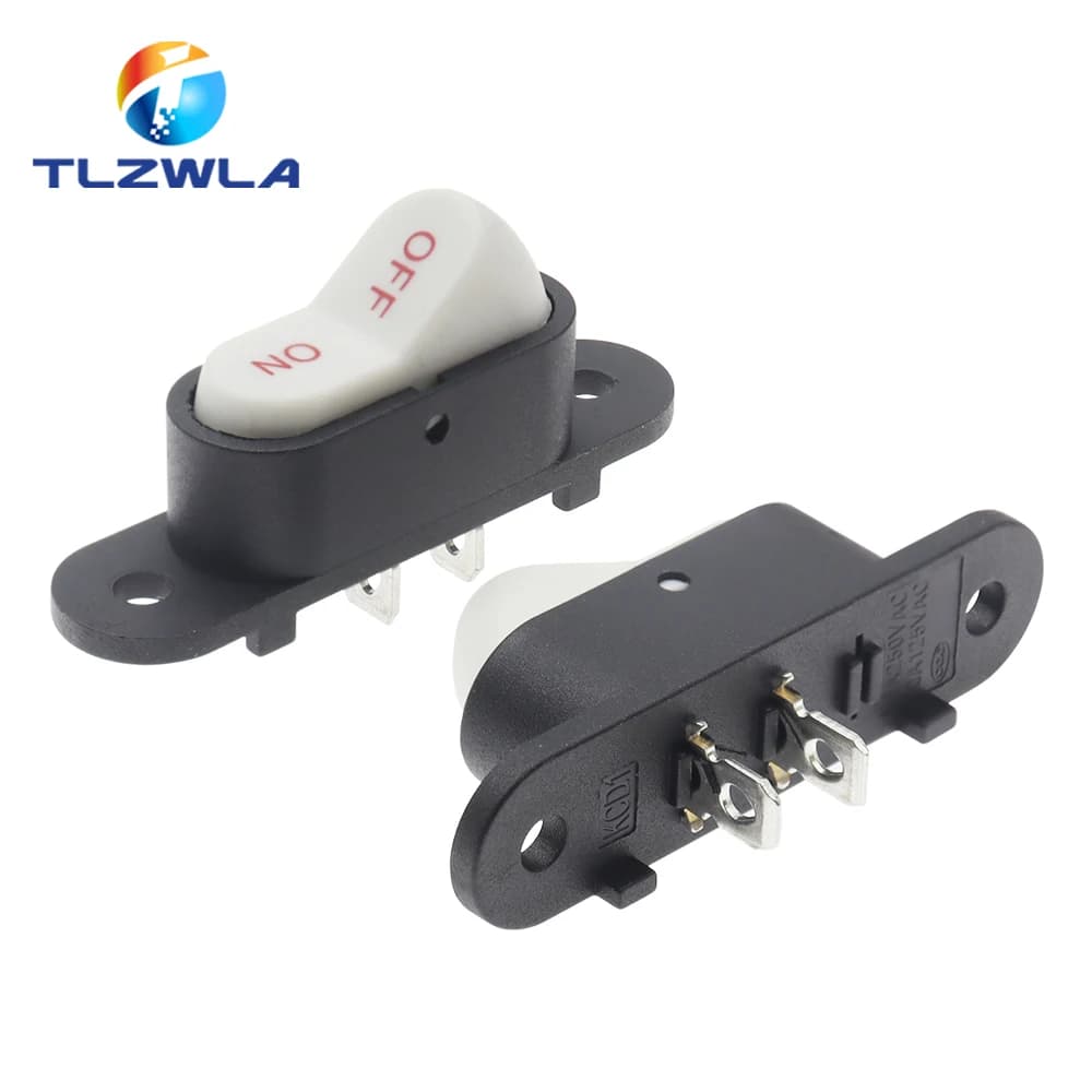 5PCS KCD1 Rocker Switch 6A 250V AC 2Pin OFF/ON Electric Rice Cooker Switch 10A 125V Used For Electric Frying Pans