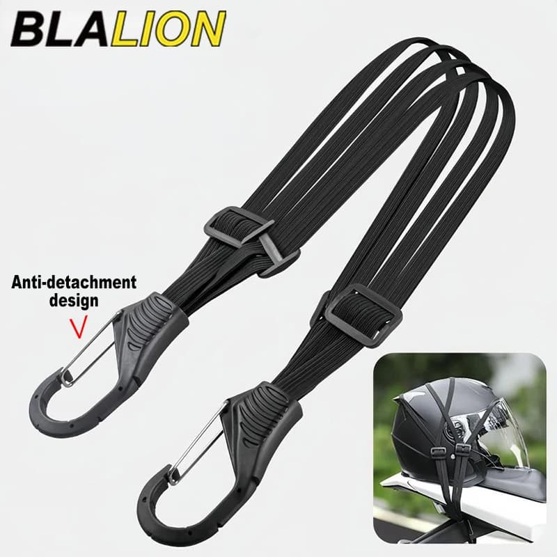 BLALION Motorcycle Luggage Strap Universal Elastic Suitcase with Safety Hook-Versatile Helmet Mesh Gear Transport Durable Sleek