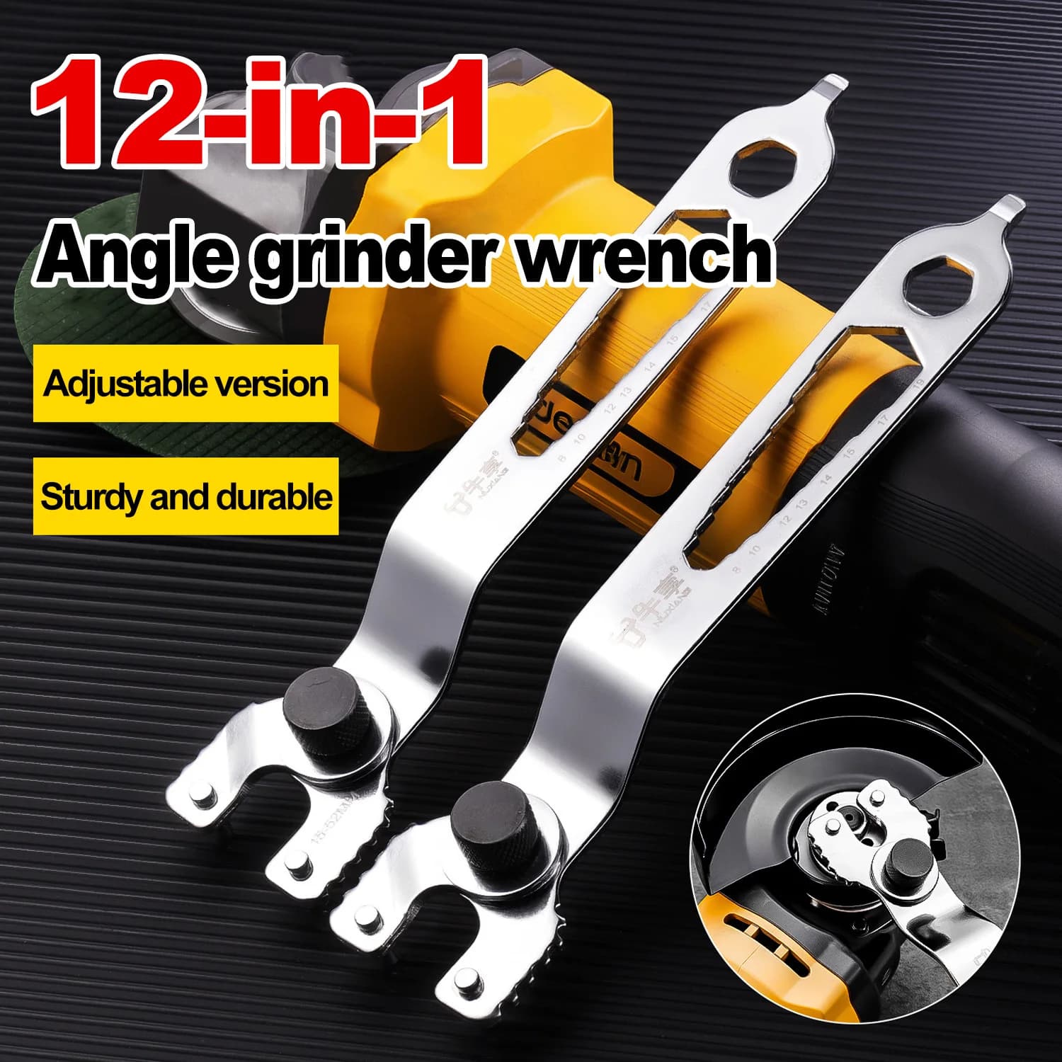 Dual-purpose Angle Grinder Machine Accessories Two Claw Wrench Thickened High Hardness Wrench For Angle Grinding Wheel Machine