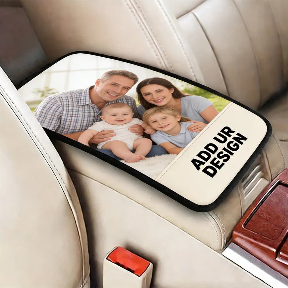 1pc Custom Print Car Armrest Cover Pad, Auto Center Console Pad, Car Armrest Seat Box Cover Protector Universal for Most Cars
