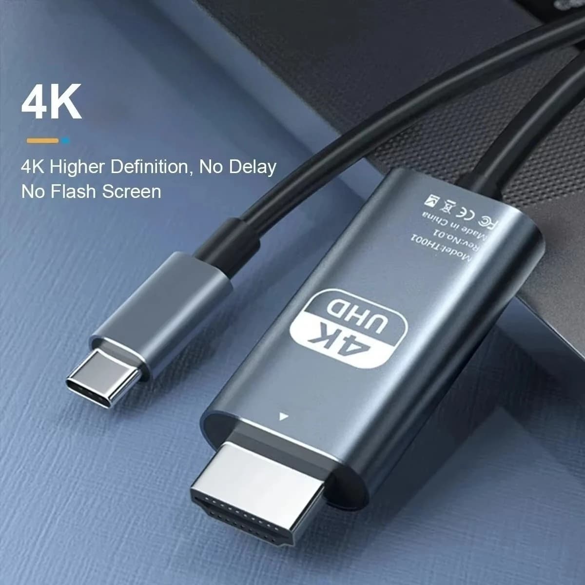 4K HD Video Conversion Cable Typec To Hdtv Same Screen Cable TV Computer 2 Meters Braided Screen Projection Cable
