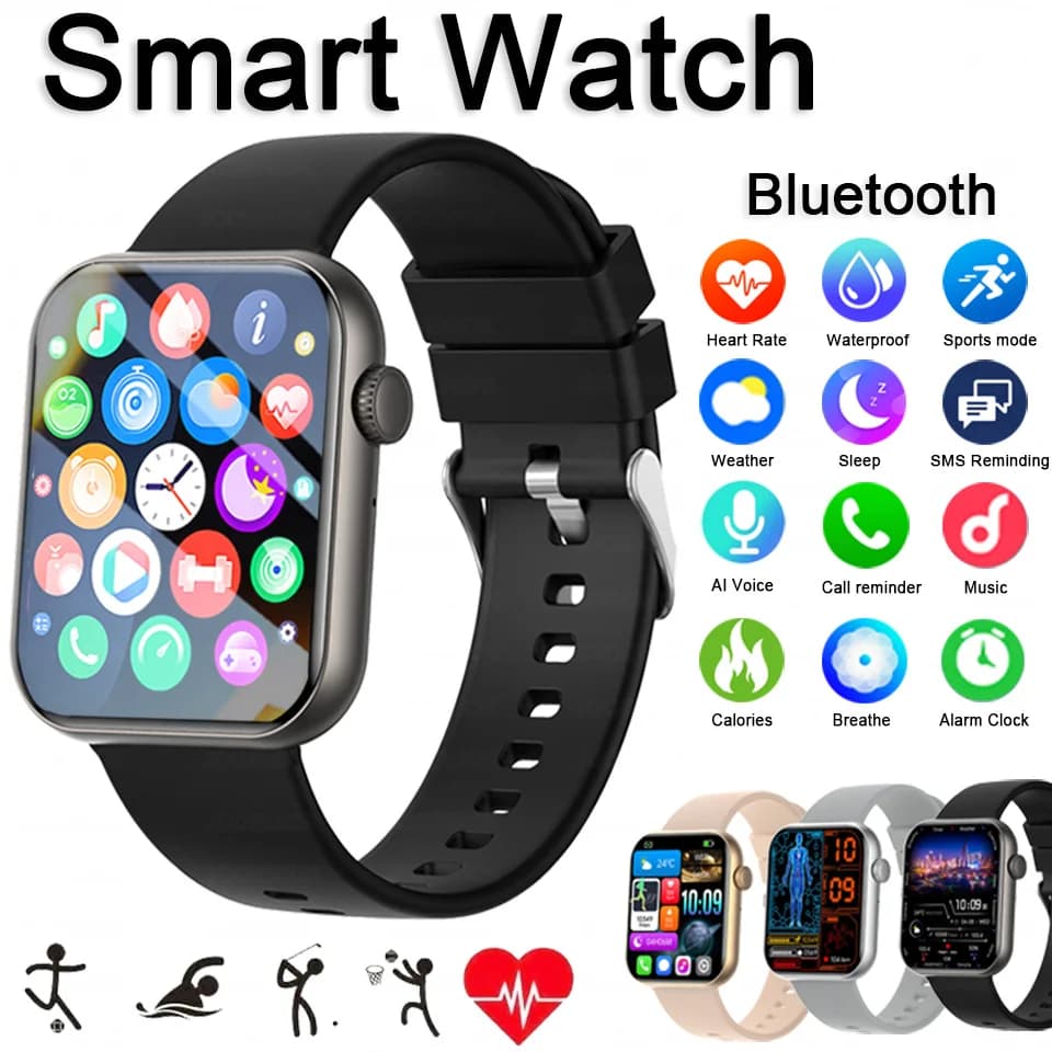 2025New Smartwatch Multi-functional Bluetooth Call Health Monitor Music Control Sports IP68 Waterproof Smart Watch For Men Women