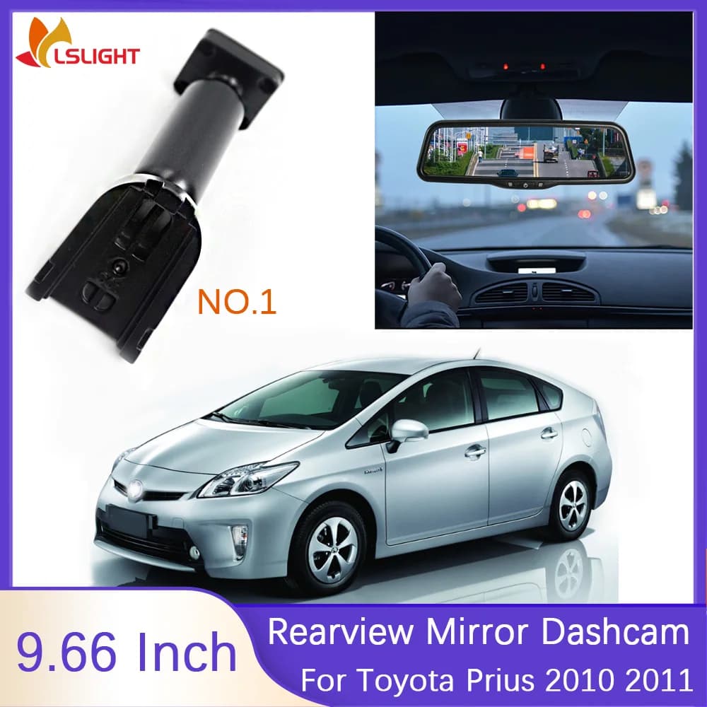 9.66 Inch Rearview Mirror Monitor Dashcam For Toyota Prius 2010 2011 HD 1080P Support AHD CVBS Signal With Original Bracket