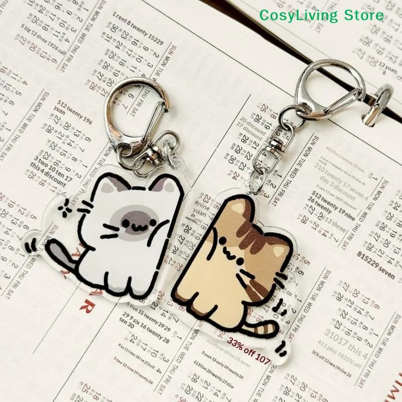 [CL]1Pair Cute Cat Keychain Pendant Party Gift Matching Couple Backpack Keychain[CL]