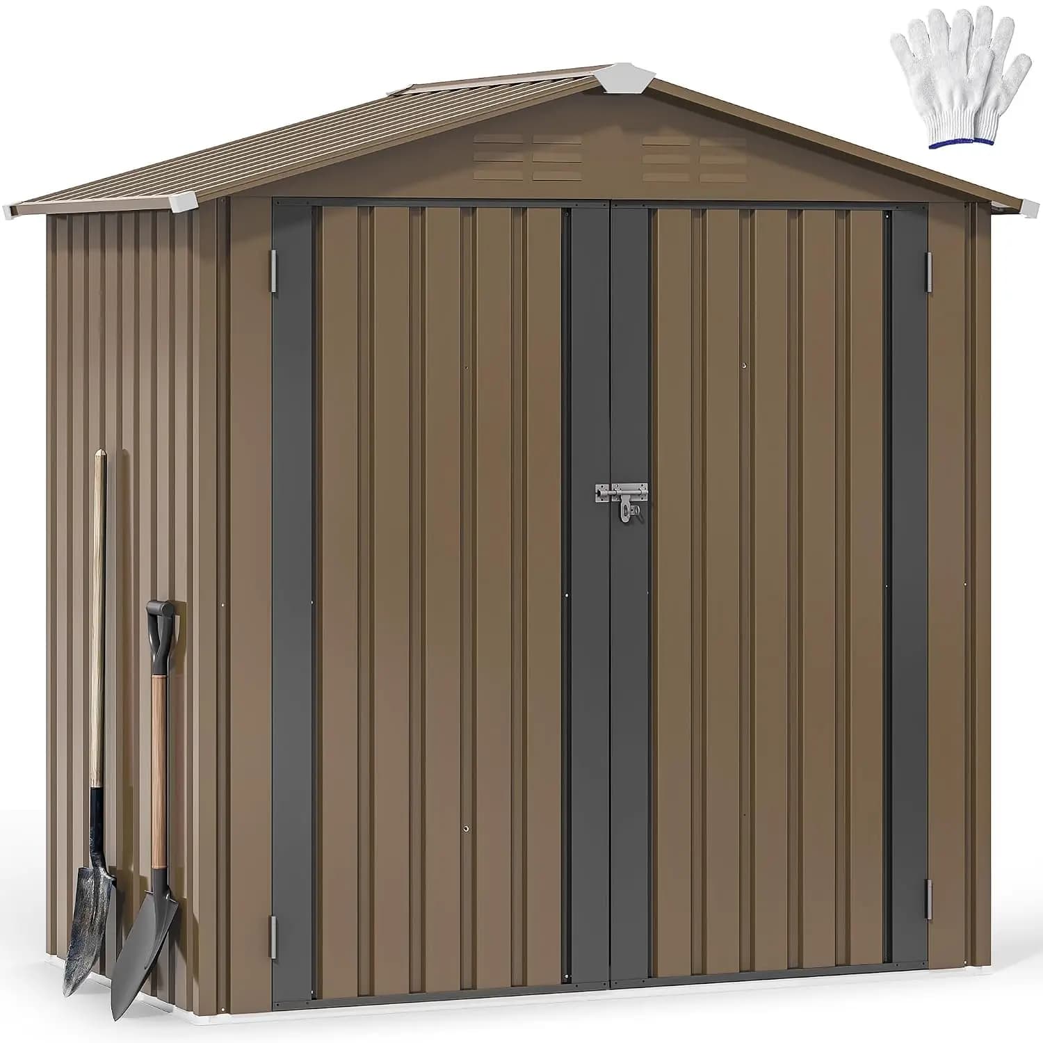 6x4ft Metal Outdoor Storage Shed, Waterproof Tool Shed Heavy-Duty Storage Unit with Lockable Door and Vents, Ideal for, Custom