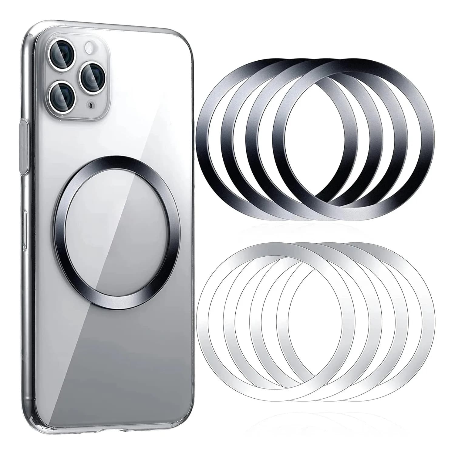 2024 Stainless Steel Universal Magnetic Metal Plate Ring For Magsafe Wireless Charger Iron Sheet Sticker Magnet Car Phone Holder