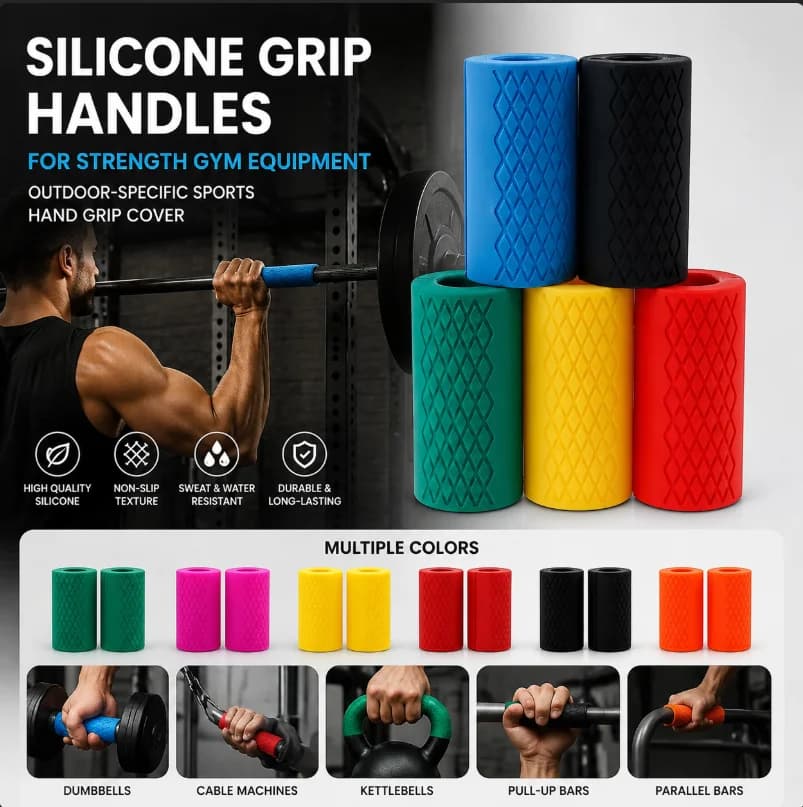 1 Pc Barbell Dumbbell Grips Thick Bar Handles Silicone Anti-slip Pad Pull Up Weightlifting Kettlebells Fat Grip Equipment