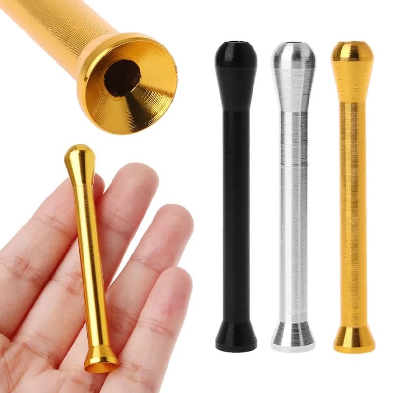 3PCS New Style mini High Quality Portable Snuff tube Aluminum Alloy Gold bar Shape Light-weight Snuff pipe Smoking Accessories