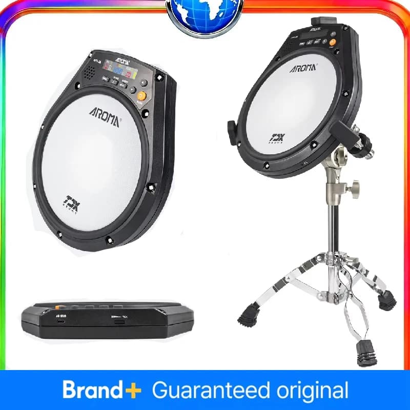 AROMA APD-20 Electronic Mute Drum Beating Board Electronic Drum Pad Built-in battery Metronome Training Percussion Music Parts