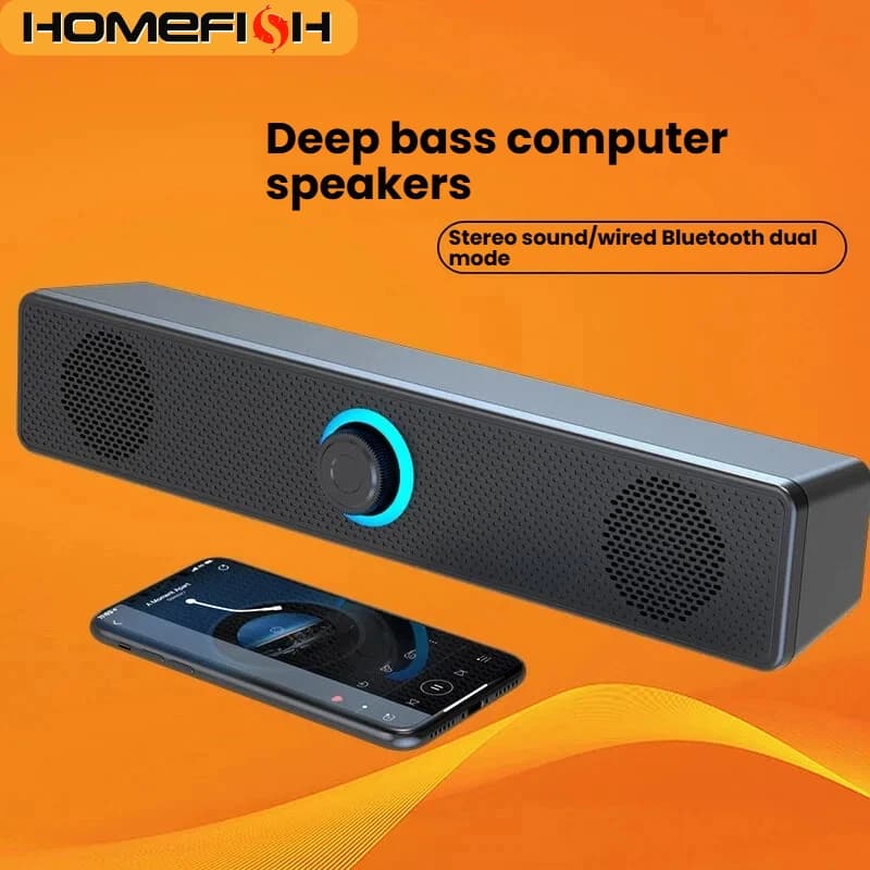 4D Computer Speaker Bar Stereo Sound Subwoofer Bluetooth Speaker For Macbook Laptop Notebook PC Music Player Wired Loudspeaker