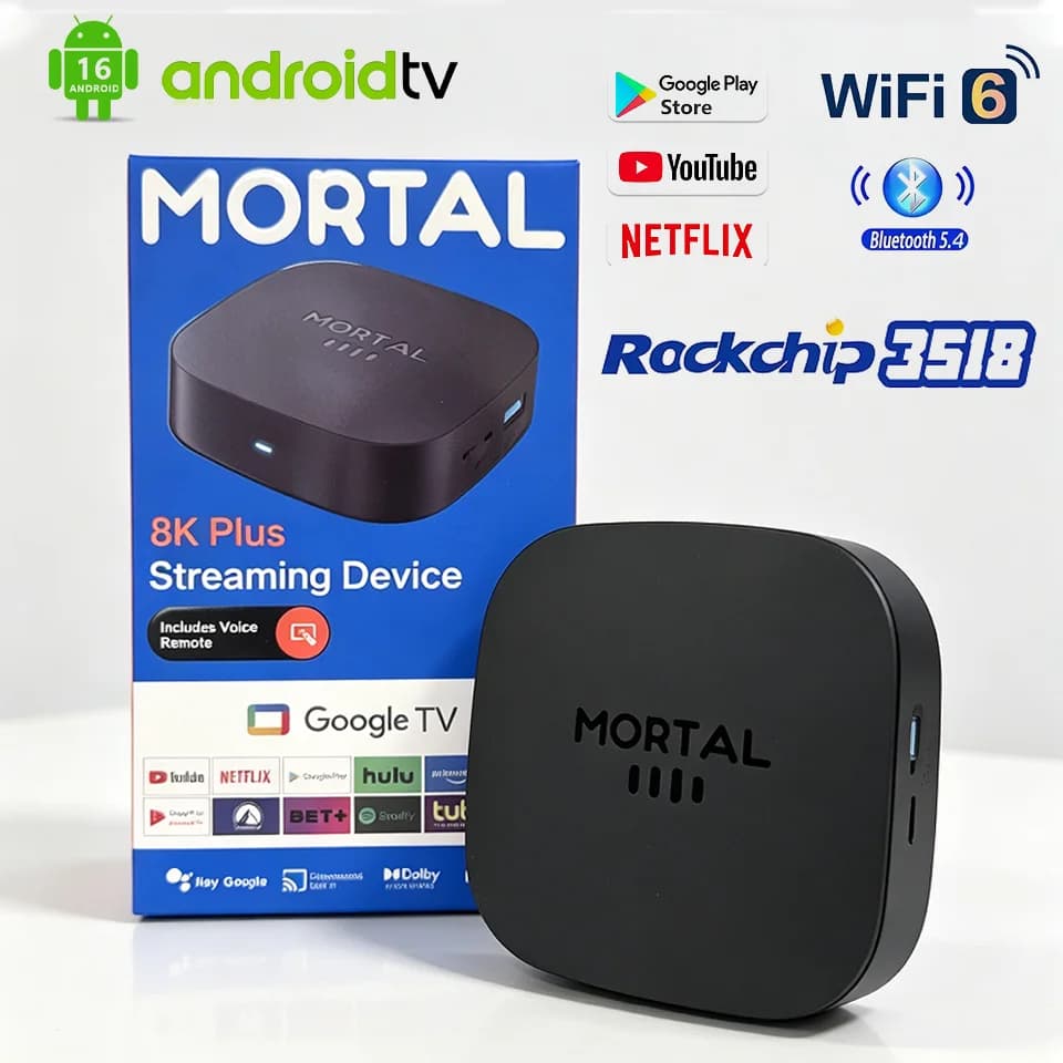 New 2026  Android TV Box T1+ Rockchip RK3518 Android 14 8GB RAM 128GB ROM WiFi 6 BT 5.4 Dual UI 8K Ultra HD Smart Media Player