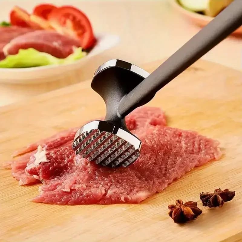 Heavy Duty Stainless Steel Meat Tenderizer Hammer Kitchen Gadget for Effortless Pounding & Tenderizing Beef Chicken Pork